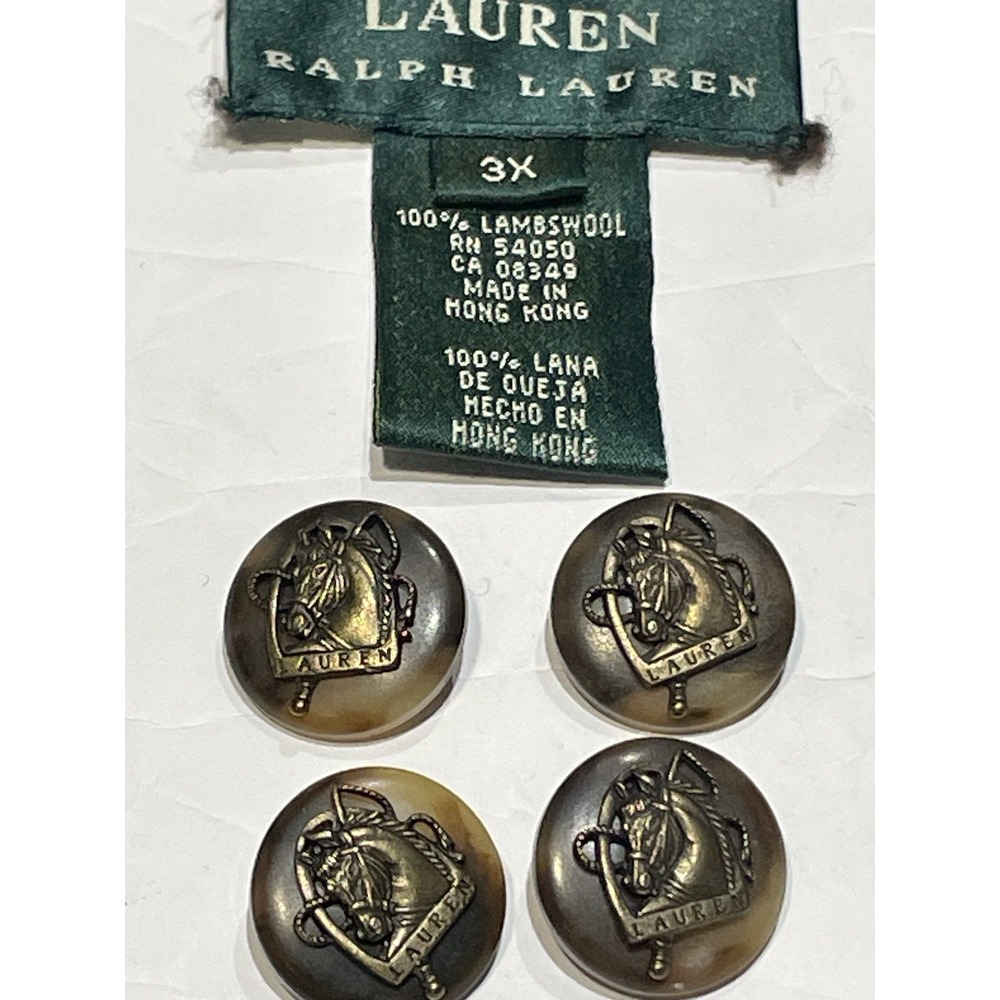 Lauren Ralph Lauren Replacement Blazer Buttons Brass Horse Equestrian Set of 4